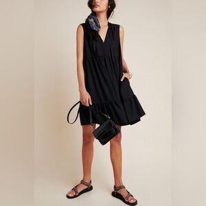 Anthropologie Maeve Shira Tiered Tunic in Black